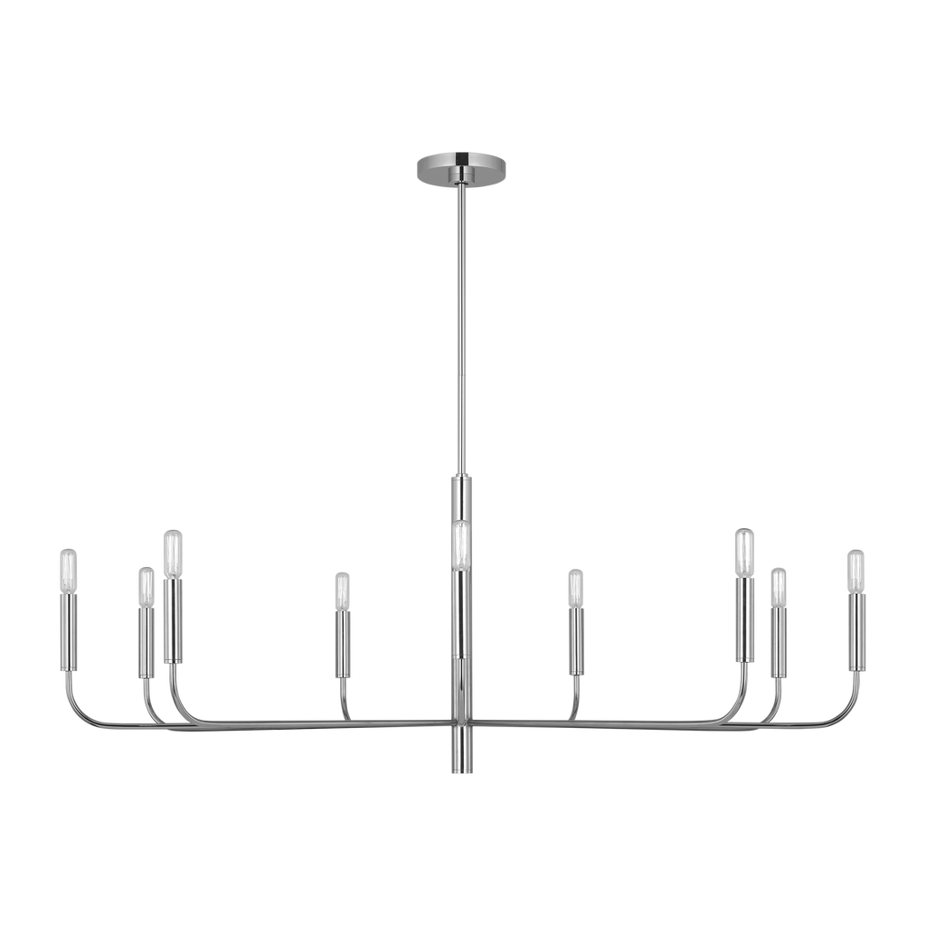 Brianna Wide Chandelier Polished Nickel