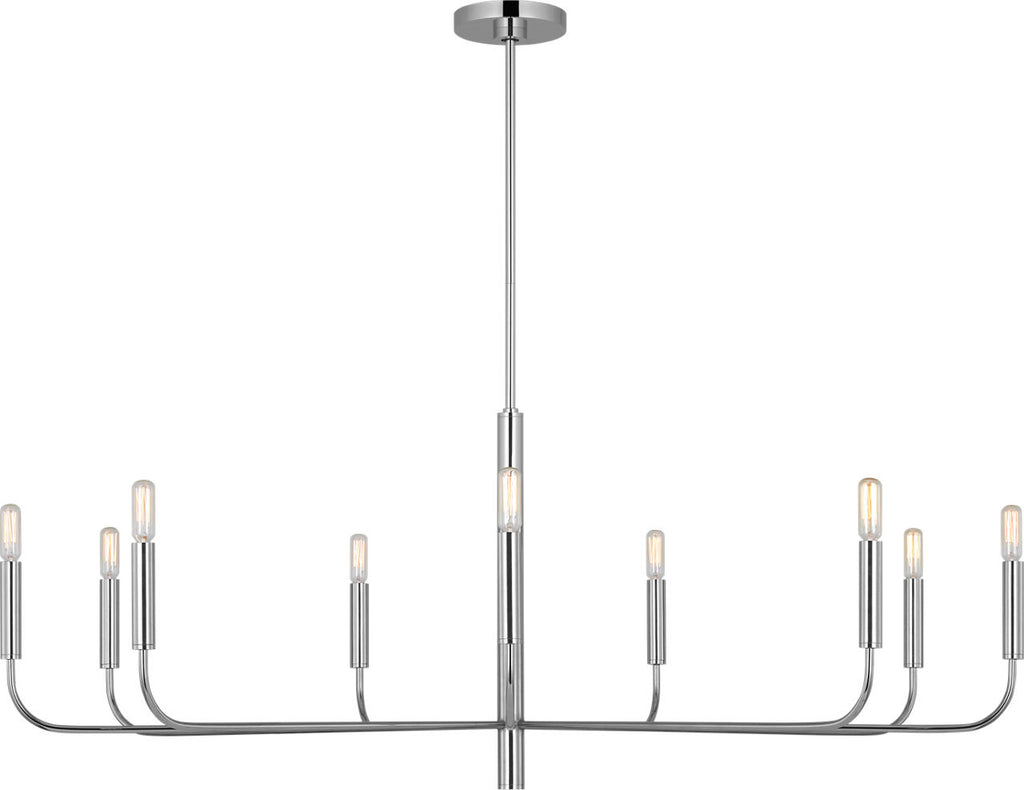 Brianna Wide Chandelier Polished Nickel