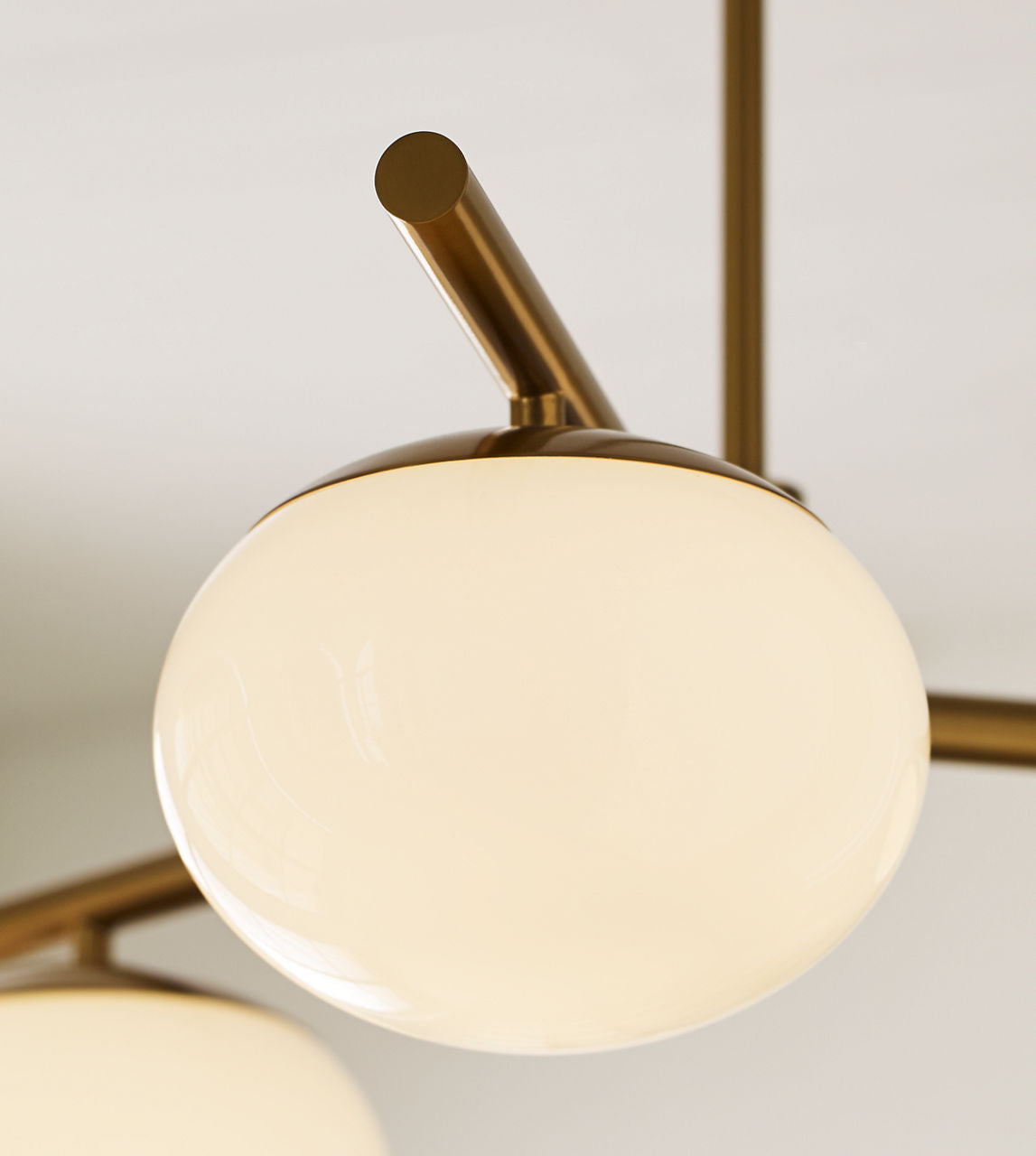 Lune Semi-Flush Mount Burnished Brass