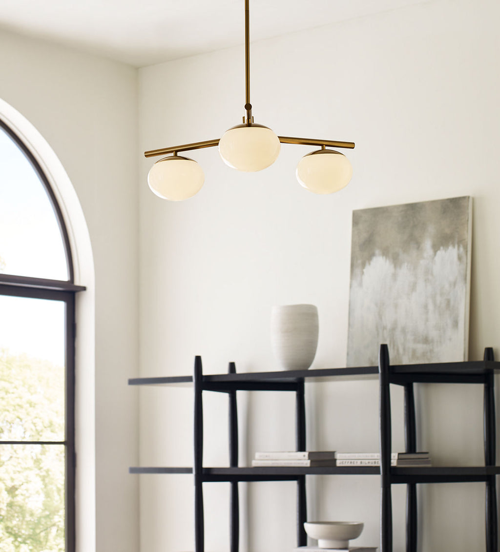 Lune Semi-Flush Mount Burnished Brass