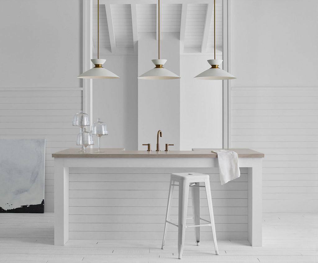 Heath Wide Pendant | Midnight Black and Burnished Brass