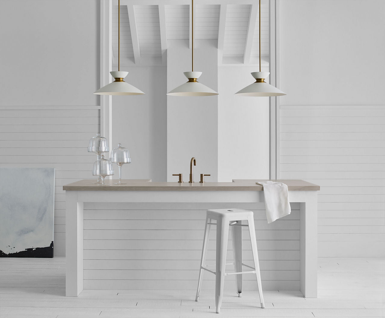 Heath Wide Pendant | Midnight Black and Burnished Brass