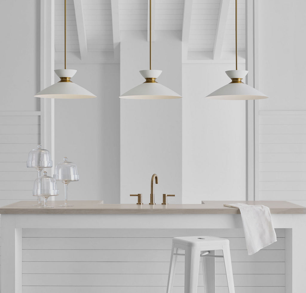 Heath Wide Pendant | Midnight Black and Burnished Brass