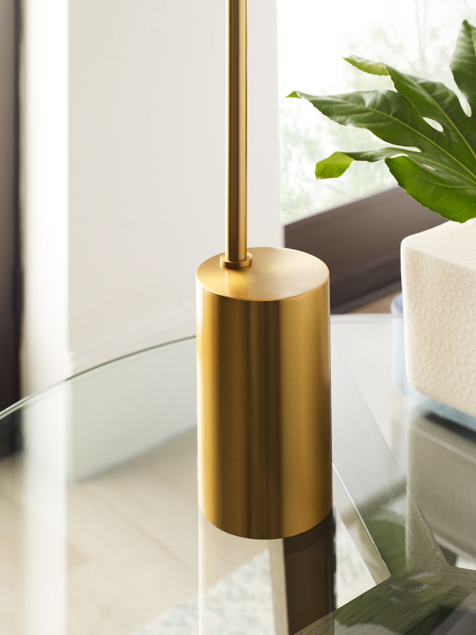 Lune Semi-Flush Mount Burnished Brass