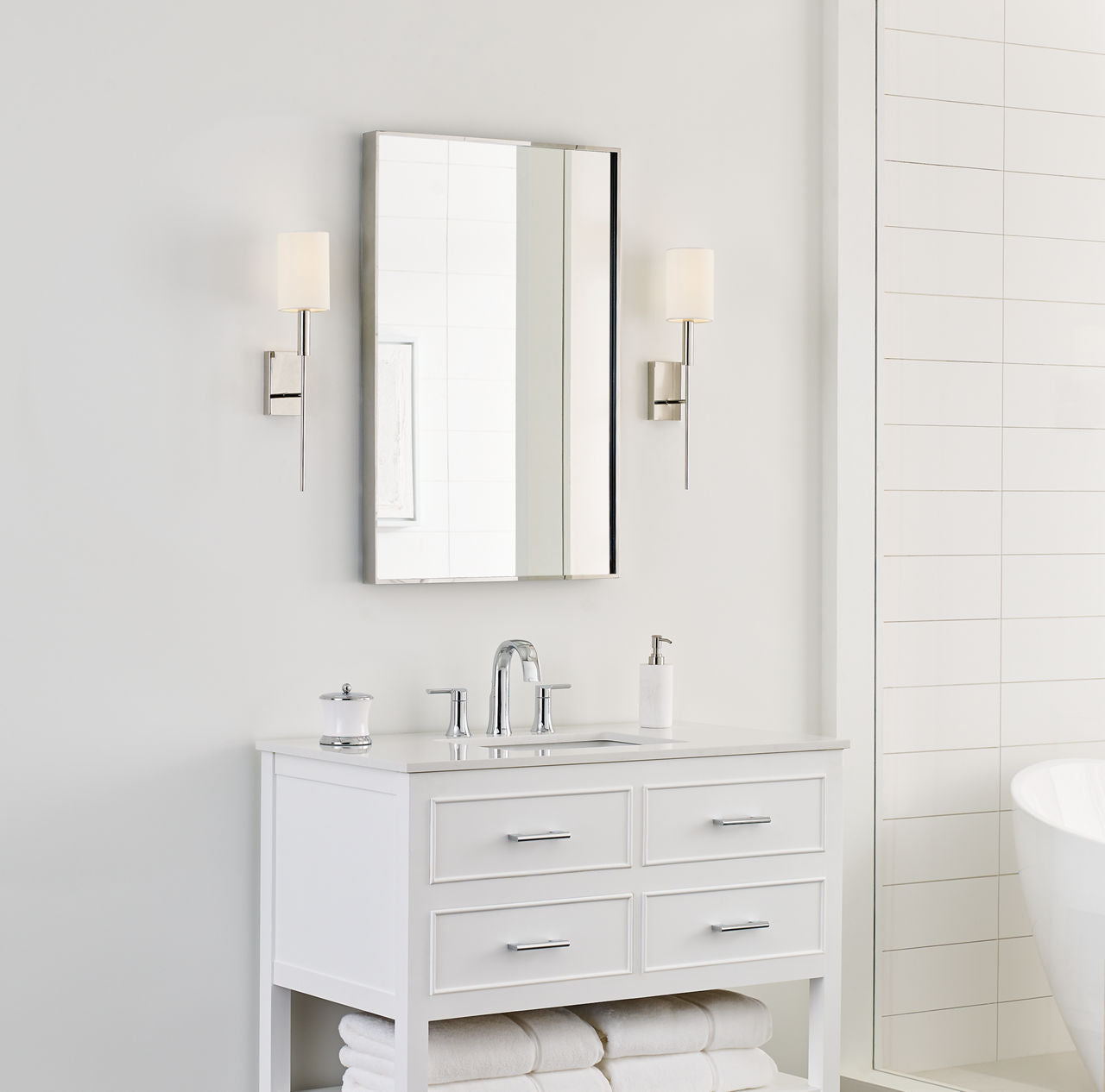 Brianna Tail Sconce Polished Nickel