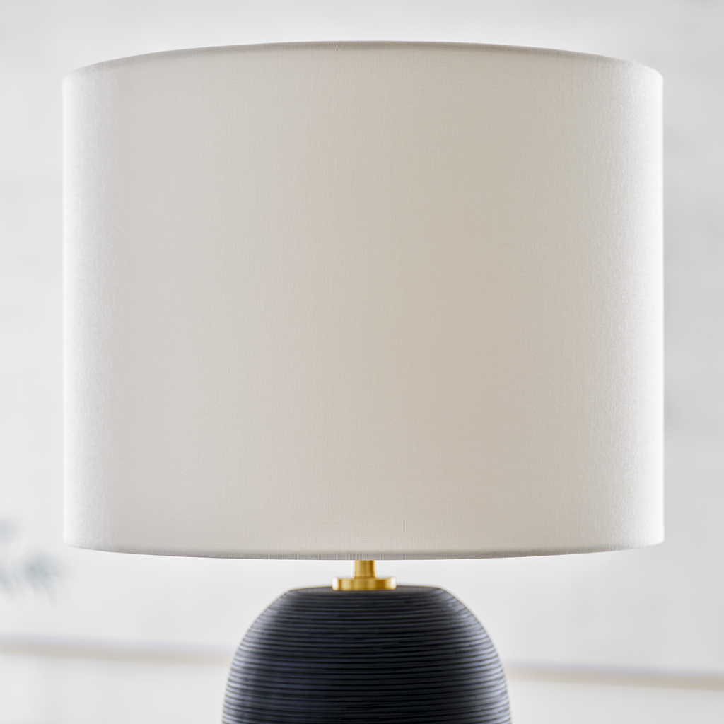 Fanny Slim Table Lamp Rough Black Ceramic Bulbs Inc