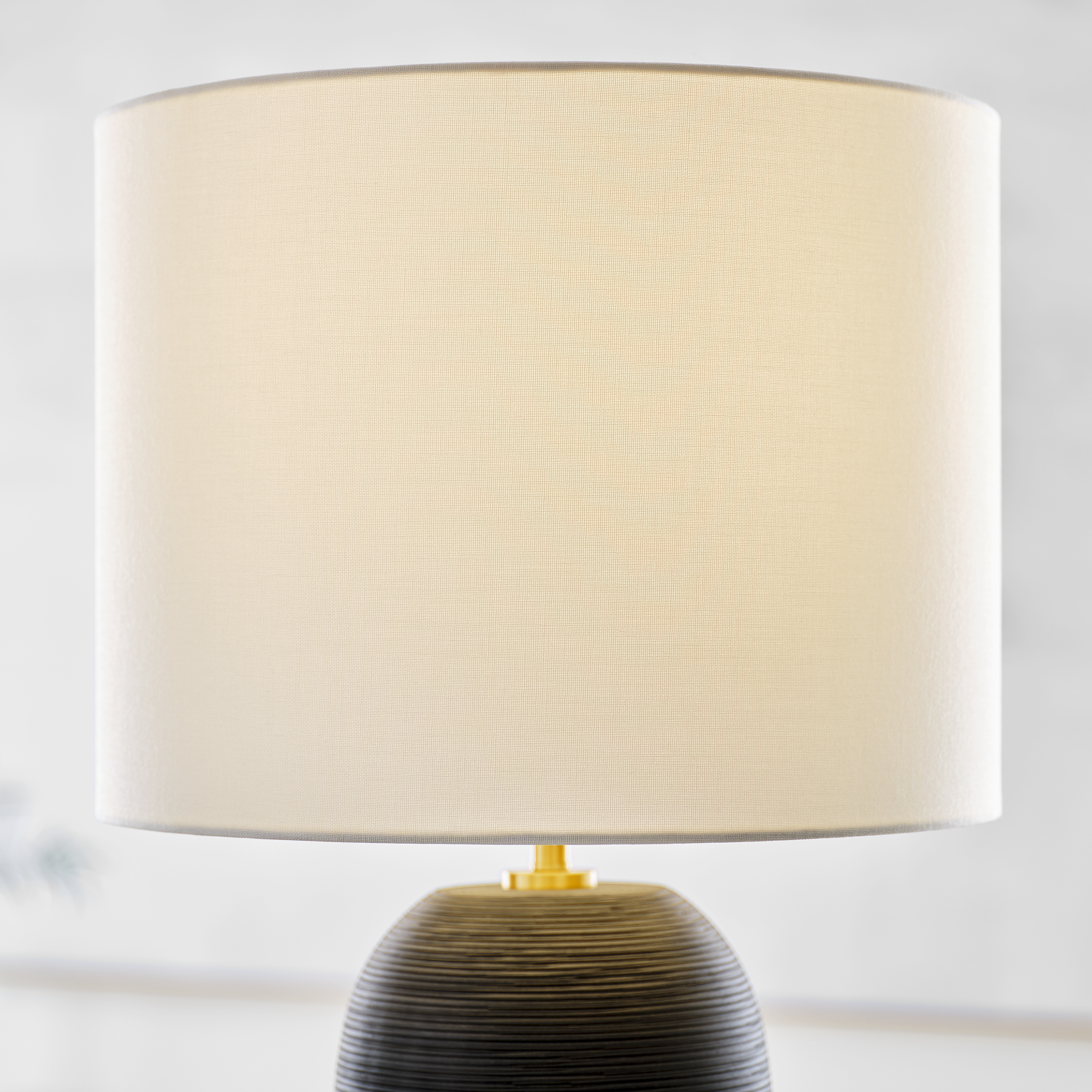 Fanny Slim Table Lamp Rough Black Ceramic Bulbs Inc