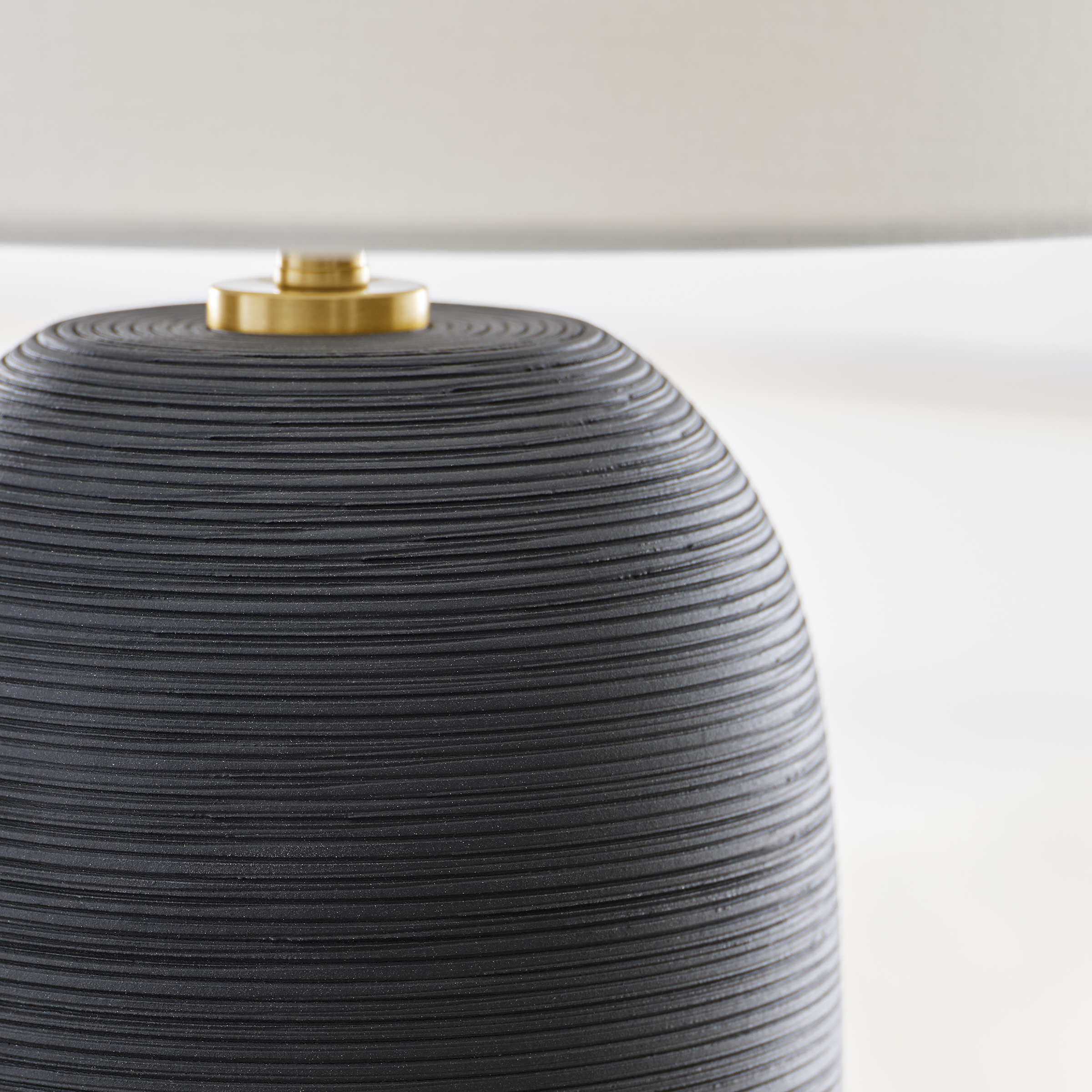 Fanny Slim Table Lamp Rough Black Ceramic Bulbs Inc