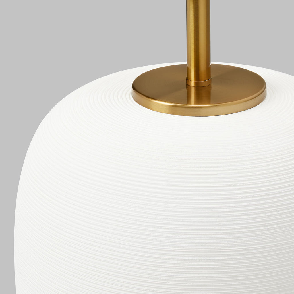 Fanny Wide Table Lamp Matte White Ceramic Bulbs Included