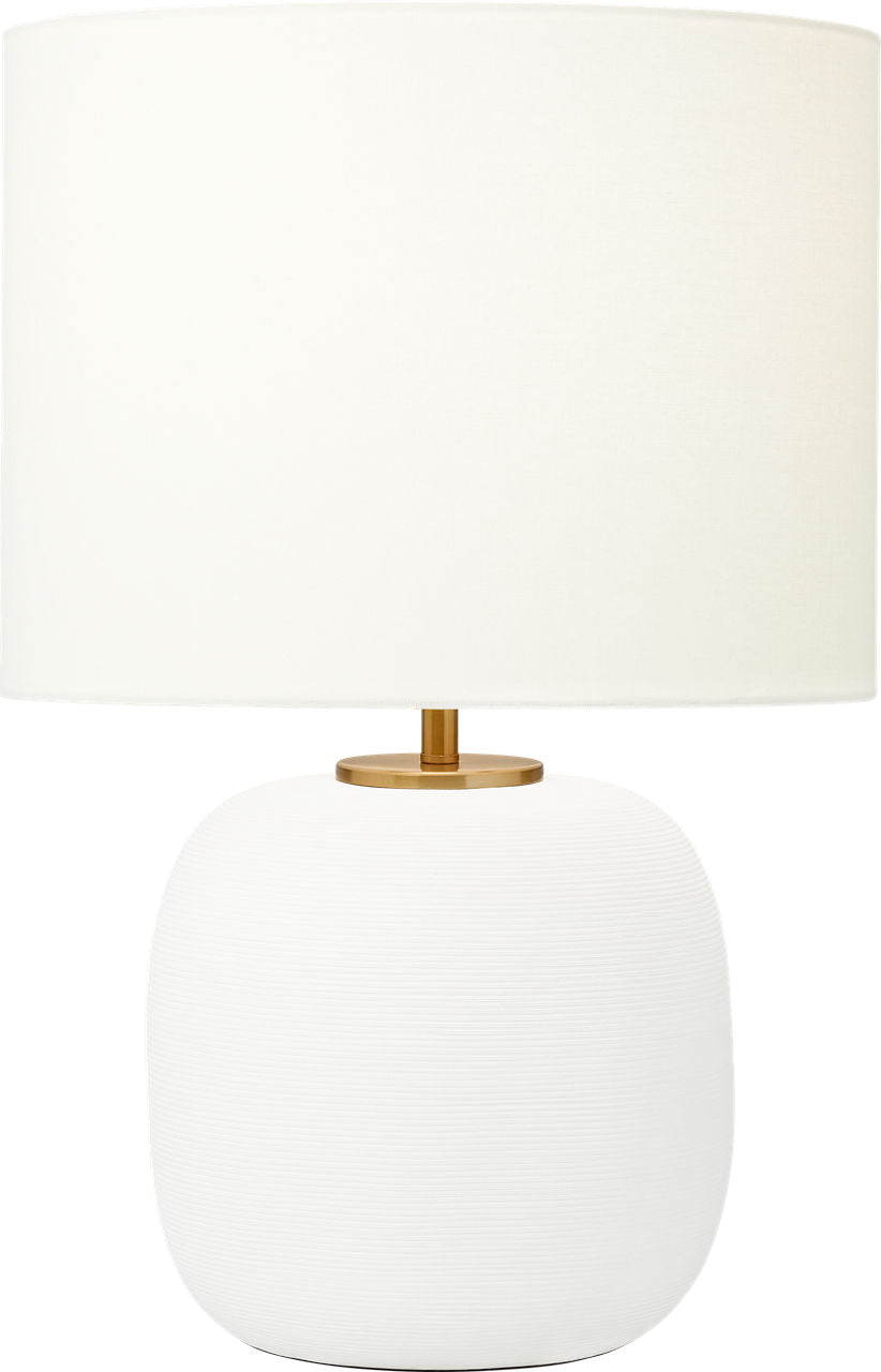 Fanny Wide Table Lamp Matte White Ceramic Bulbs Included