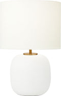 Fanny Wide Table Lamp Matte White Ceramic Bulbs Included