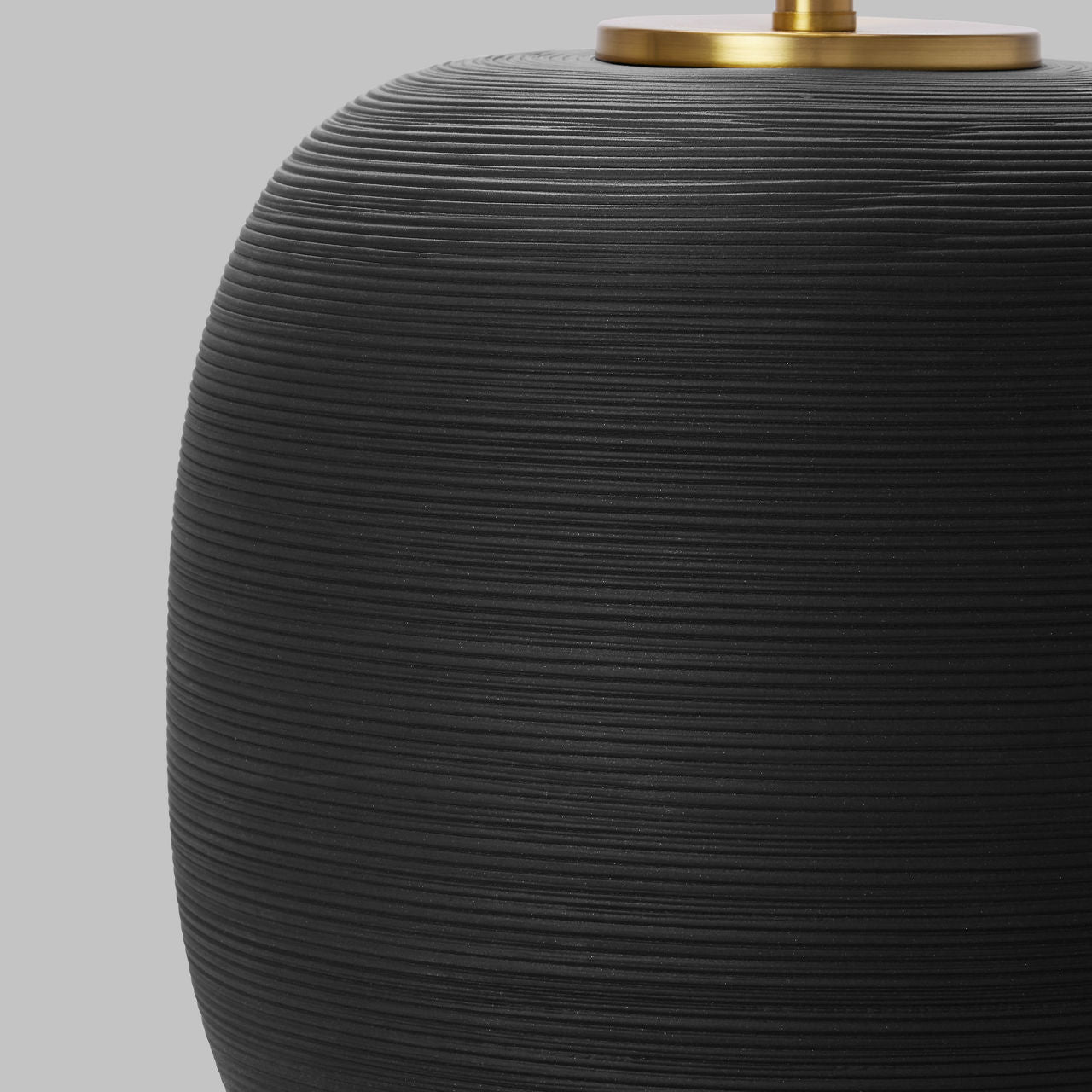 Fanny Wide Table Lamp Rough Black Ceramic Bulbs Inc