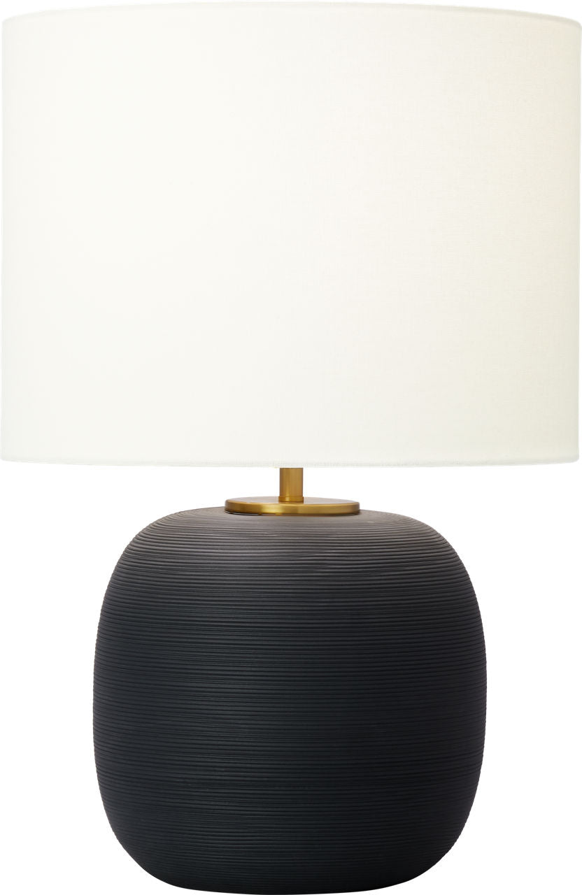 Fanny Wide Table Lamp Rough Black Ceramic Bulbs Inc