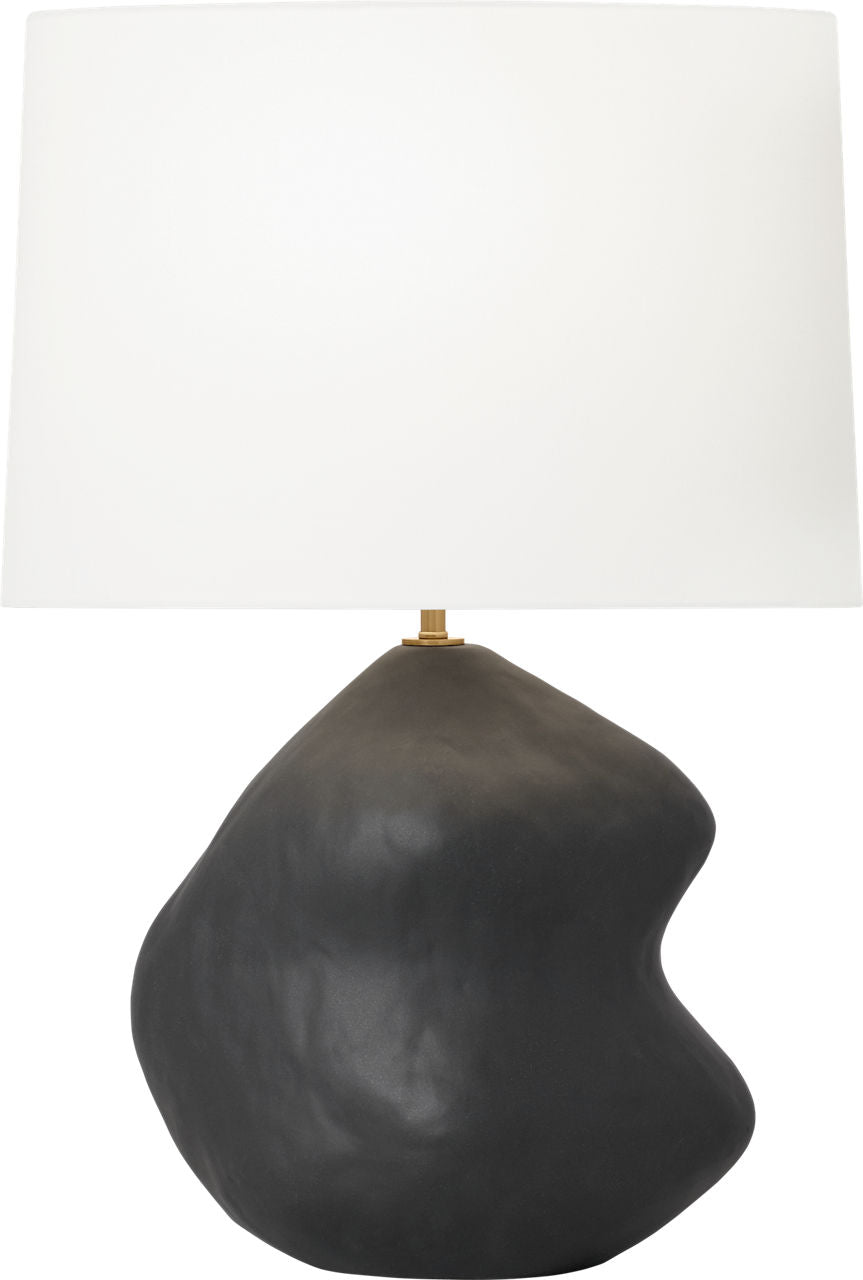 Broxton Medium Table Lamp Rough Black Ceramic Bulbs Inc