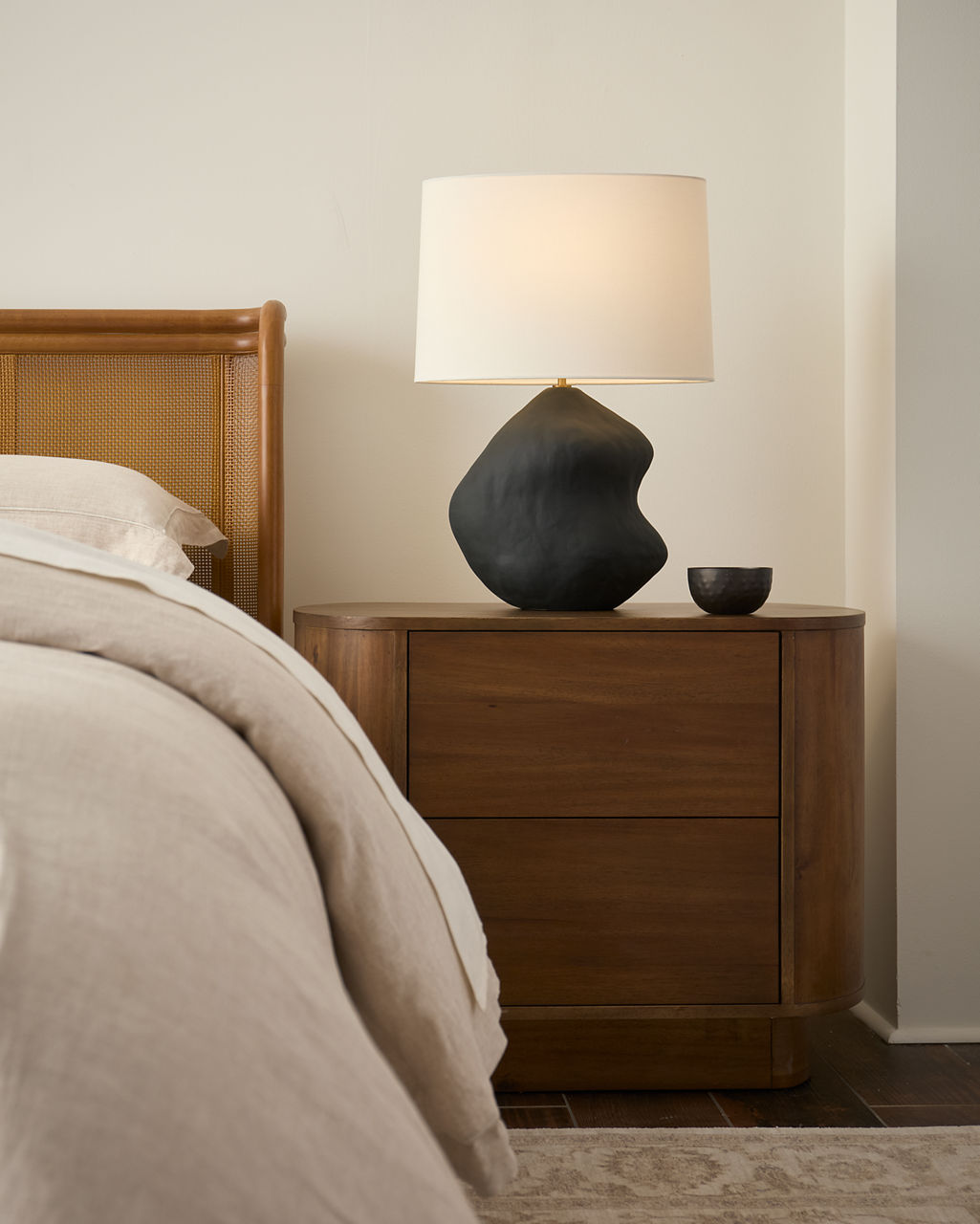 Broxton Medium Table Lamp Rough Black Ceramic Bulbs Inc