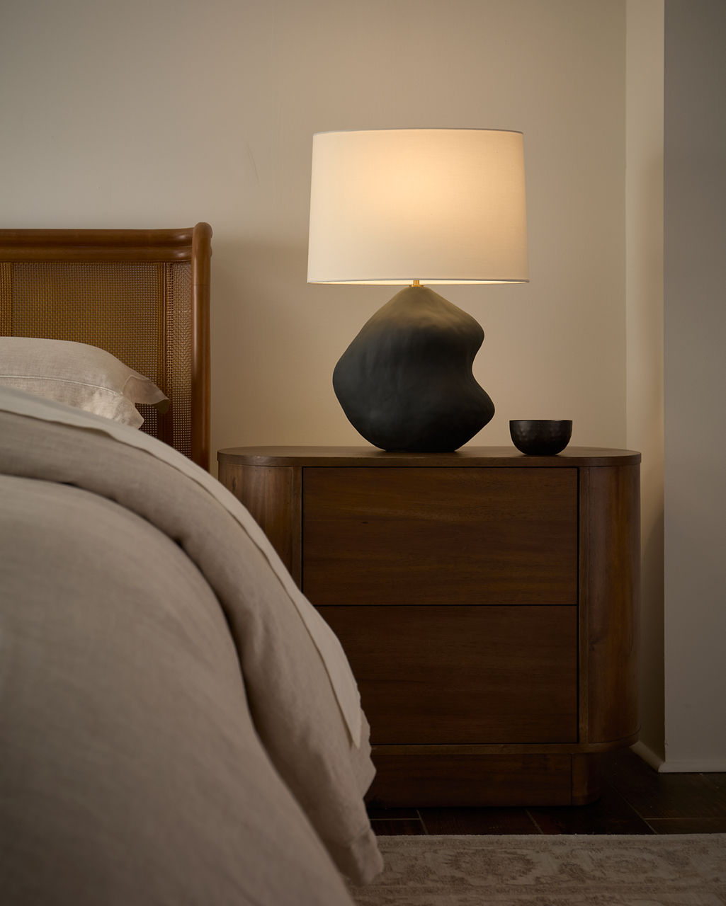 Broxton Medium Table Lamp Rough Black Ceramic Bulbs Inc