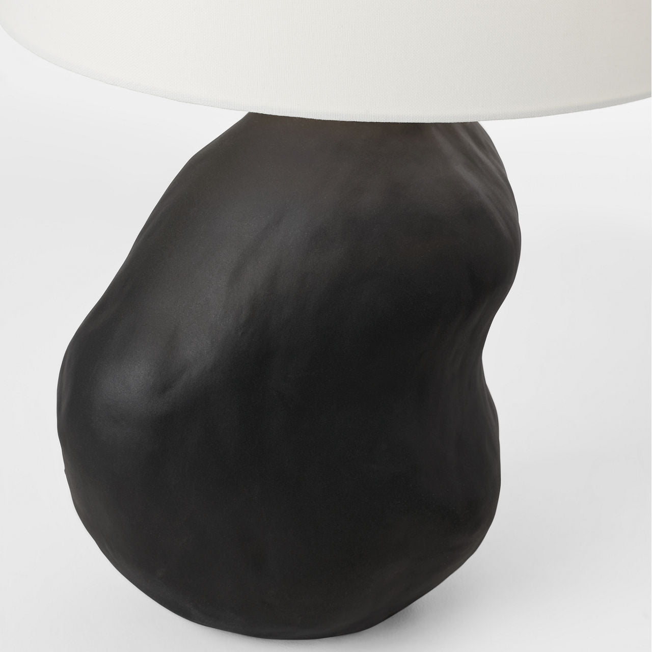 Broxton Medium Table Lamp Rough Black Ceramic Bulbs Inc