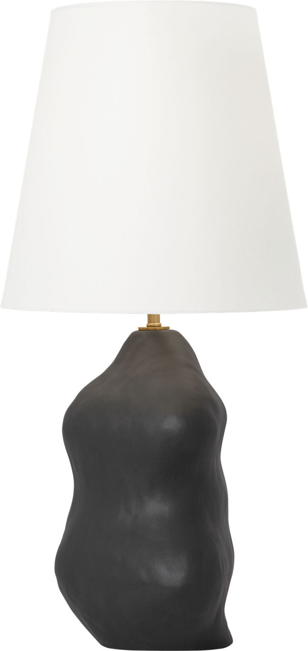 Broxton Medium Table Lamp Rough Black Ceramic Bulbs Inc