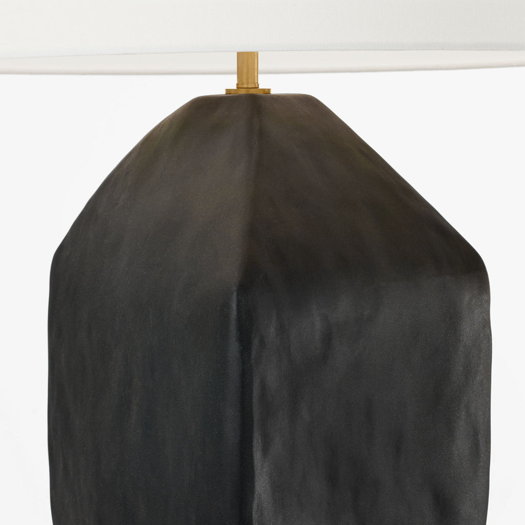 Sybert Medium Table Lamp Rough Black Ceramic Bulbs Inc