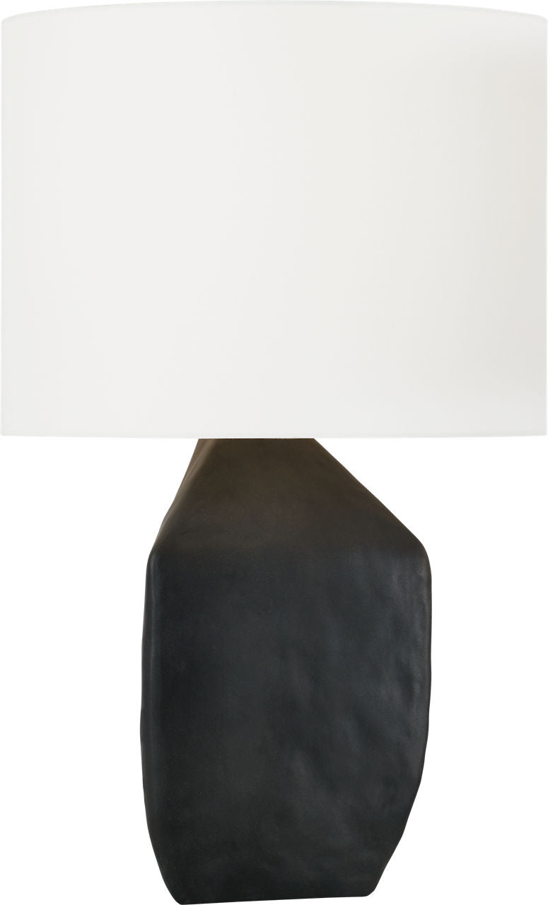 Sybert Medium Table Lamp Rough Black Ceramic Bulbs Inc
