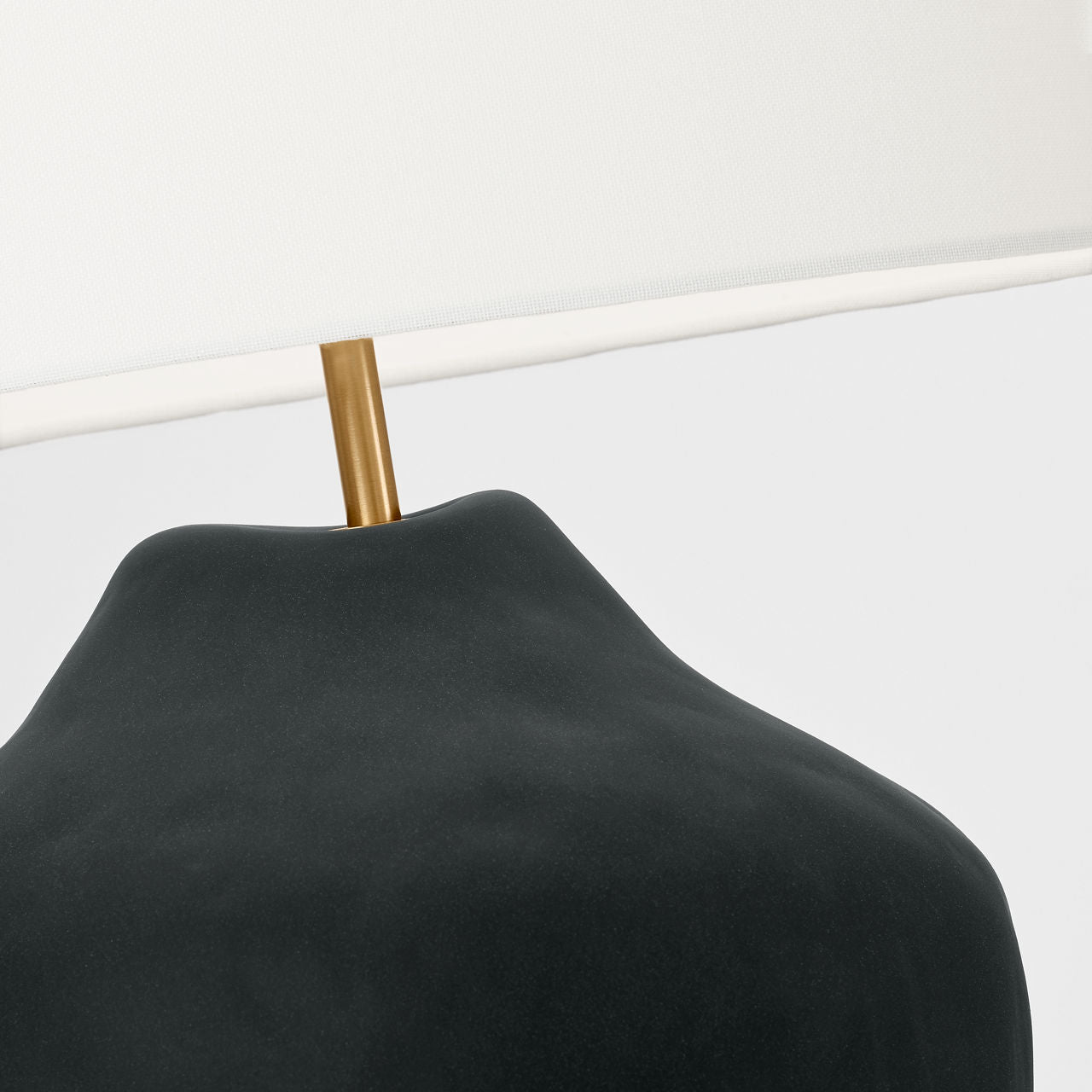 Cadley Medium Table Lamp Rough Black Ceramic Bulbs Inc