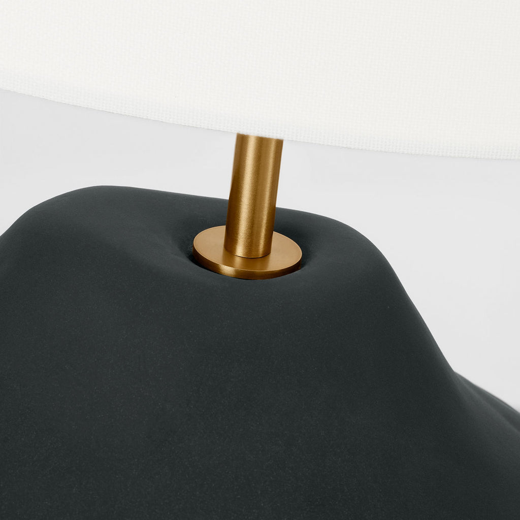 Cadley Medium Table Lamp Rough Black Ceramic Bulbs Inc