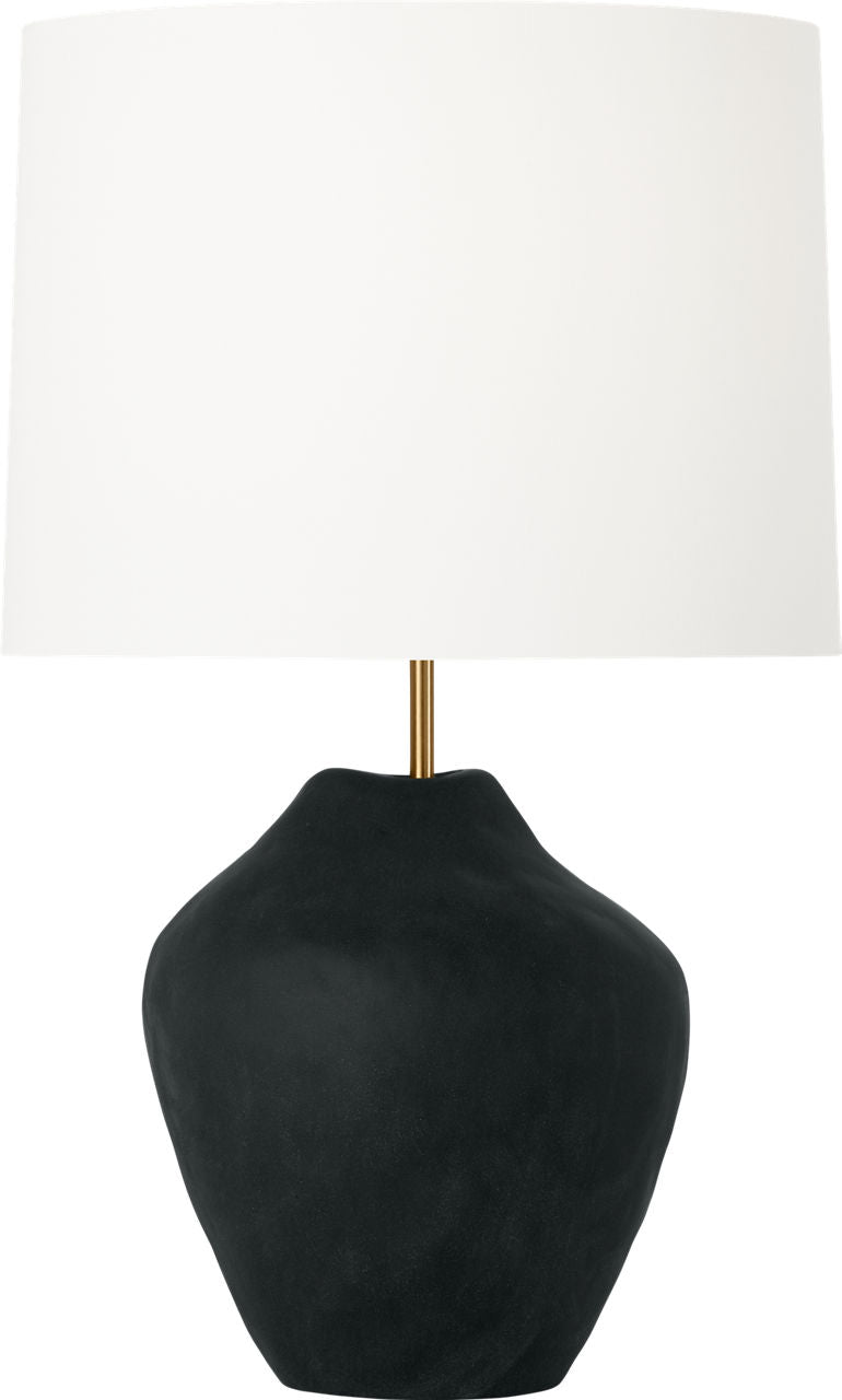 Cadley Medium Table Lamp Rough Black Ceramic Bulbs Inc