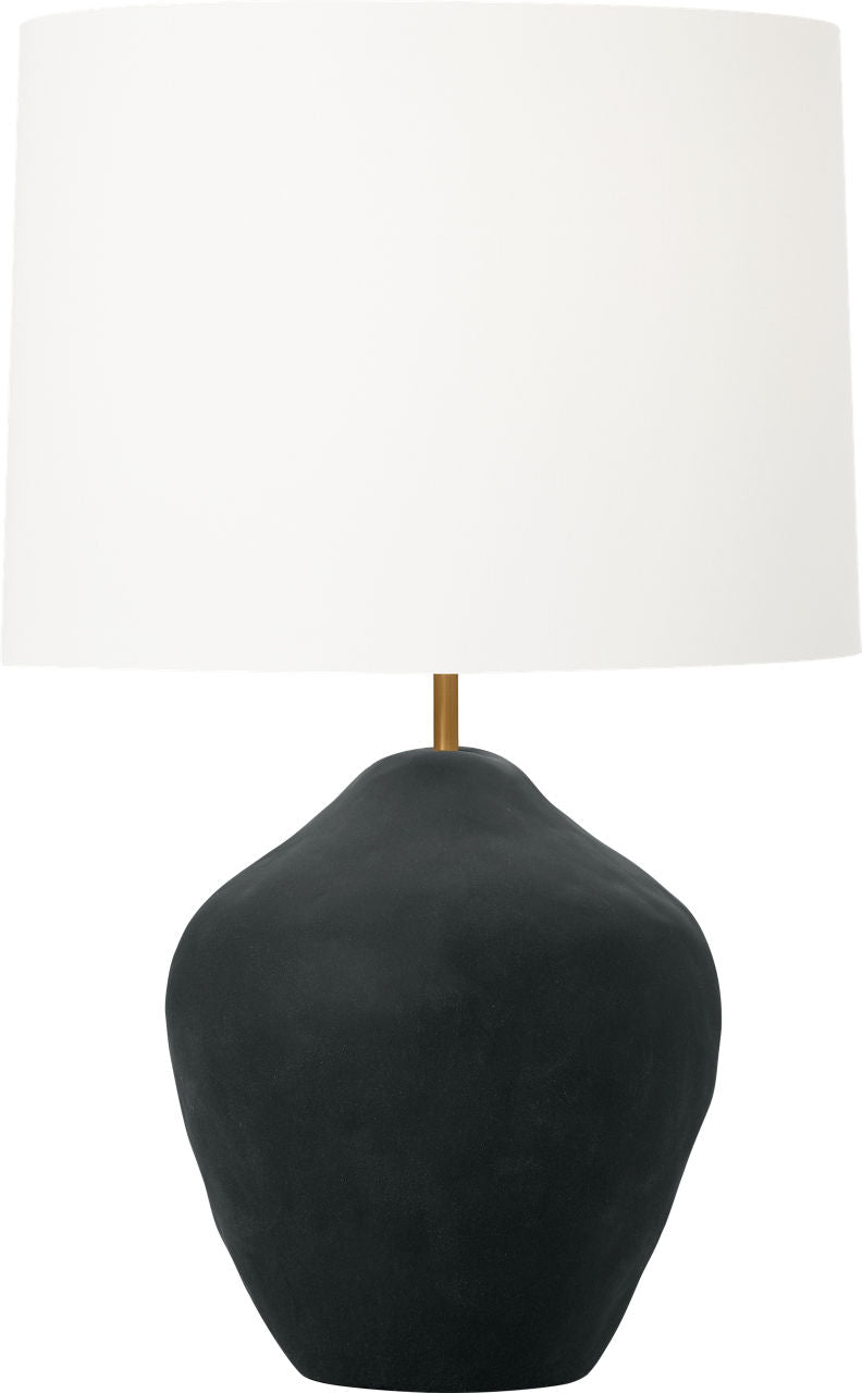 Cadley Medium Table Lamp Rough Black Ceramic Bulbs Inc
