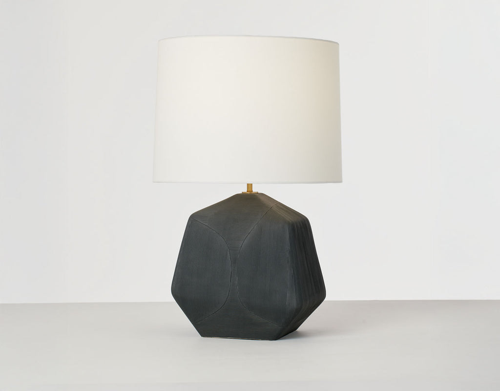 Tallulah Medium Table Lamp Rough Black Ceramic Bulbs Inc