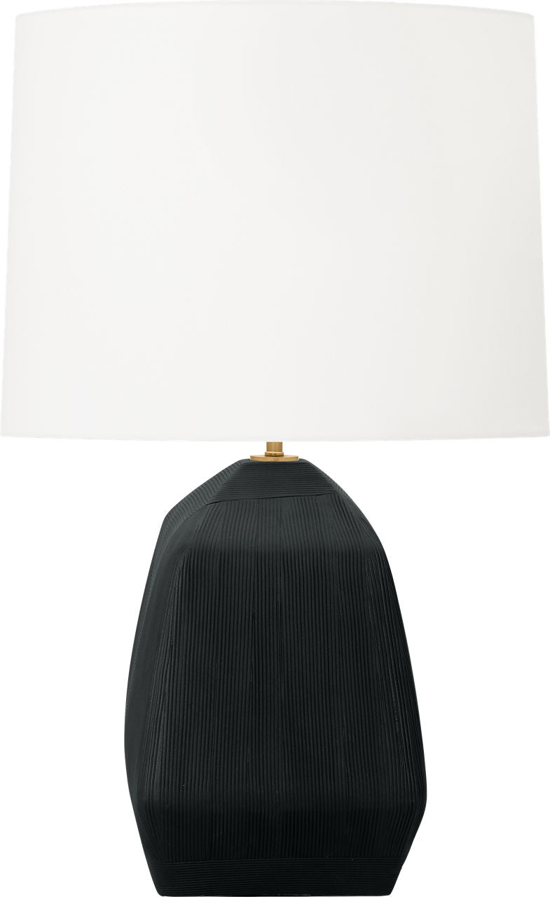 Tallulah Medium Table Lamp Rough Black Ceramic Bulbs Inc