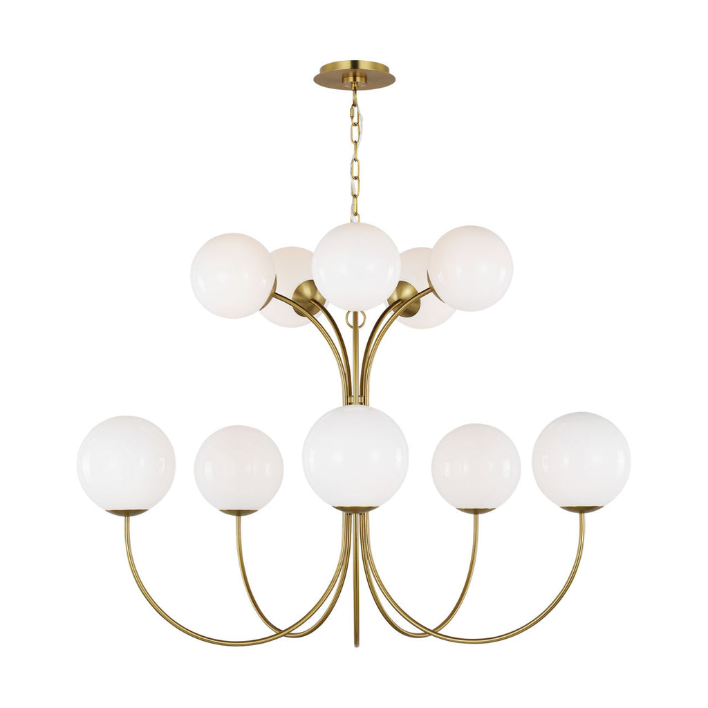 Noemie Large Chandelier Burnished Brass