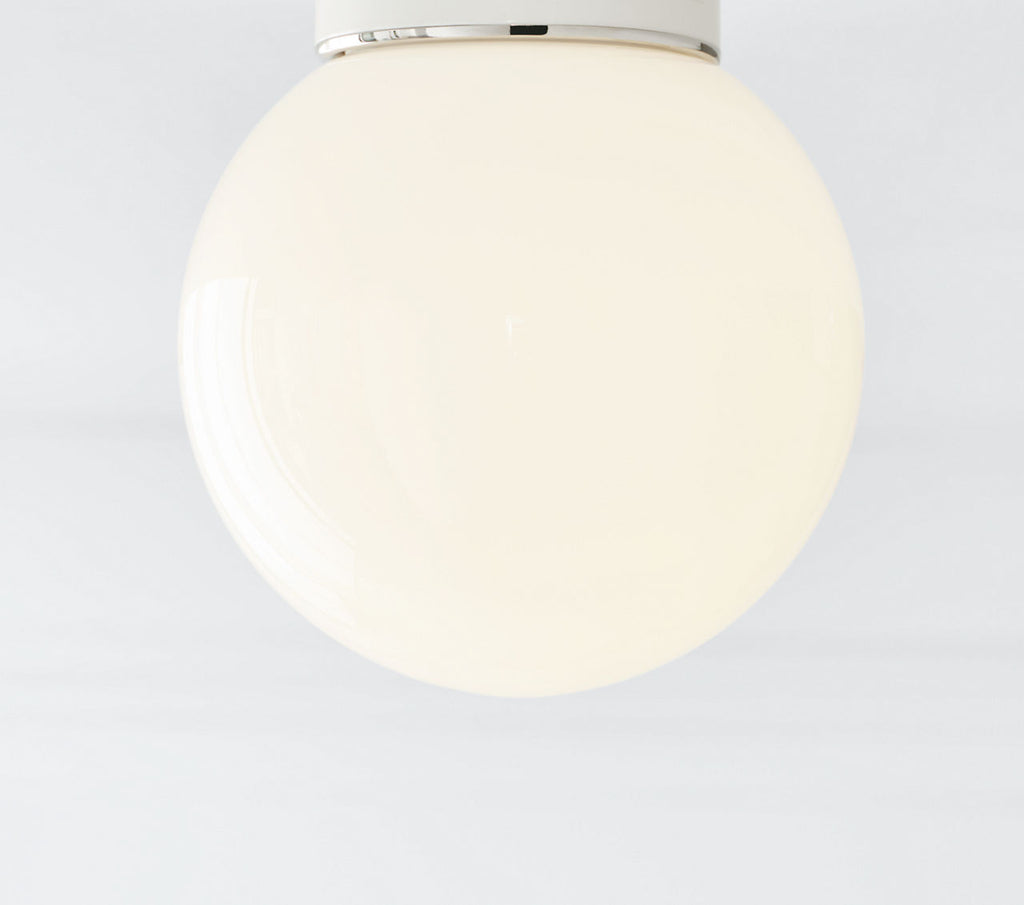 Monroe Small Flush Mount | Polished Nickel and Glossy White