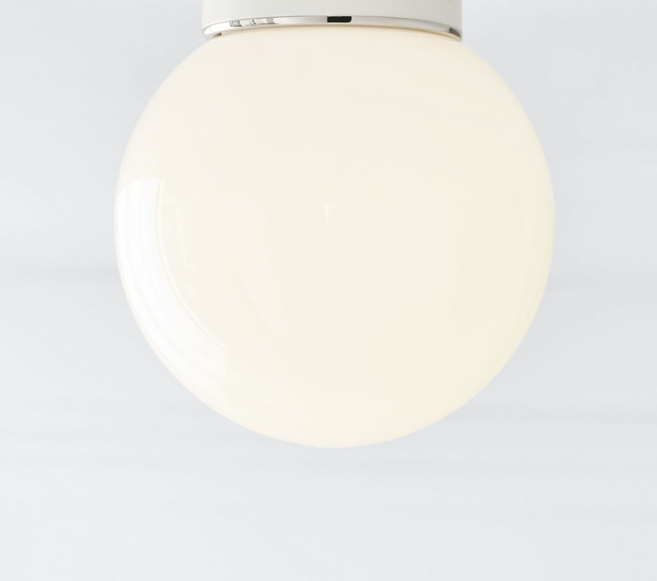 Monroe Small Flush Mount | Polished Nickel and Glossy White