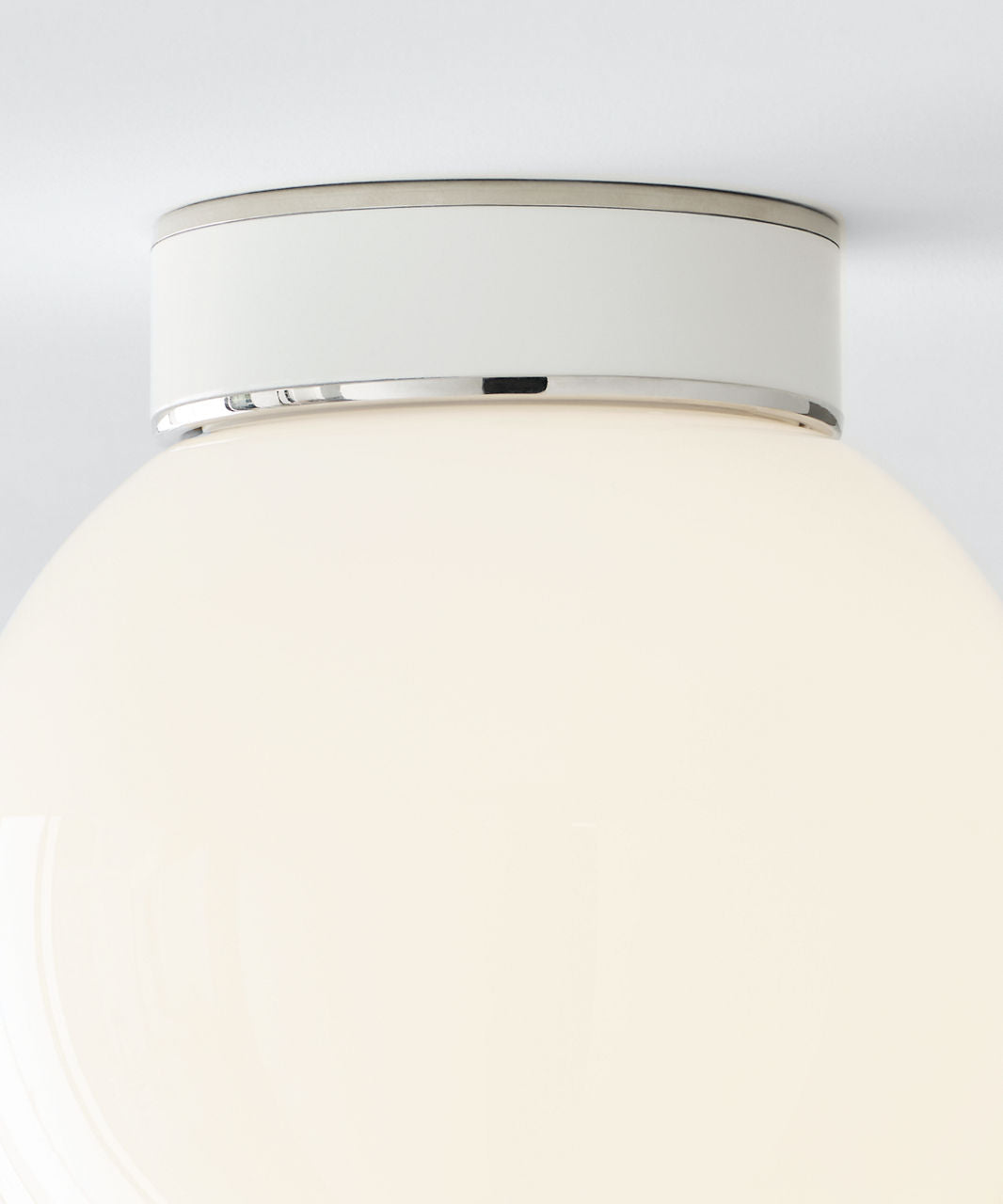 Monroe Small Flush Mount | Polished Nickel and Glossy White