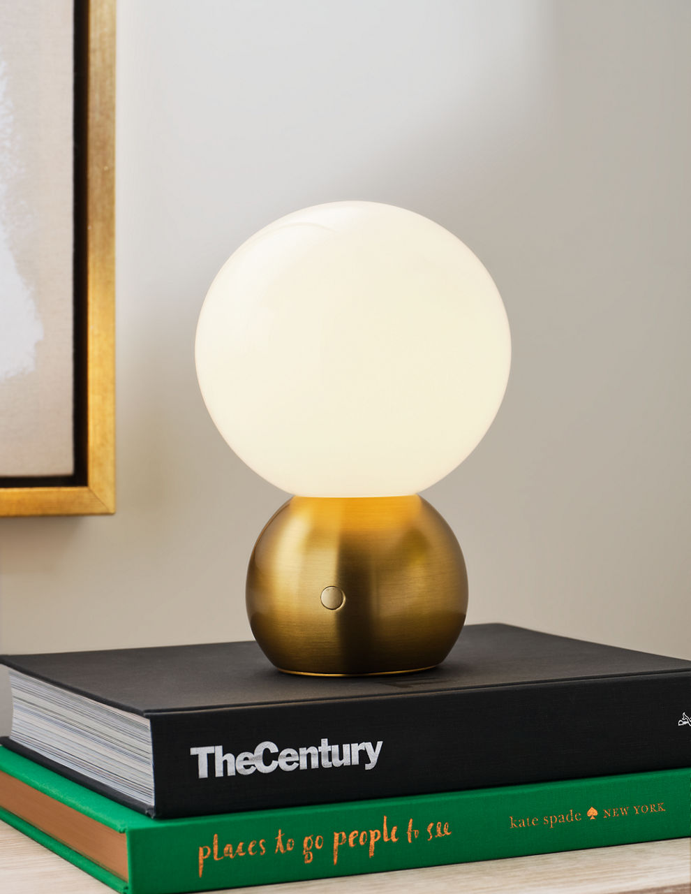 Suki Rechargeable Mini Table Lamp Burnished Brass Bulbs Inc