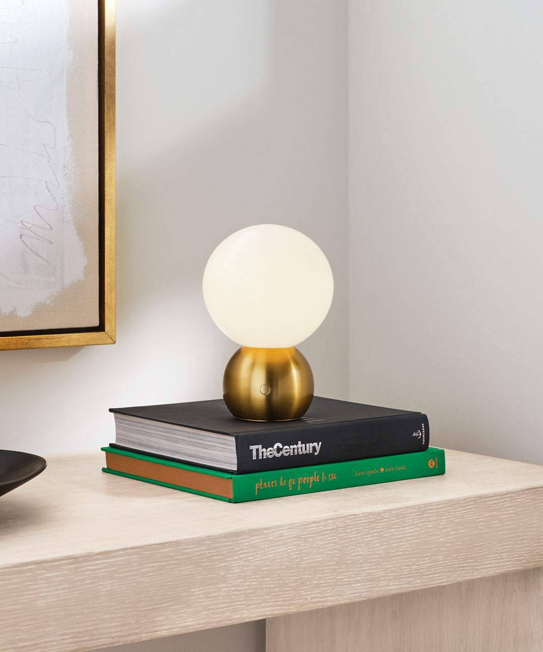 Suki Rechargeable Mini Table Lamp Burnished Brass Bulbs Inc