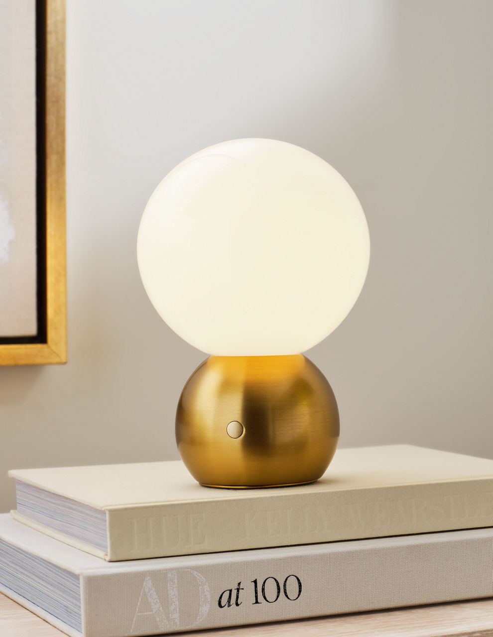 Suki Rechargeable Mini Table Lamp Burnished Brass Bulbs Inc