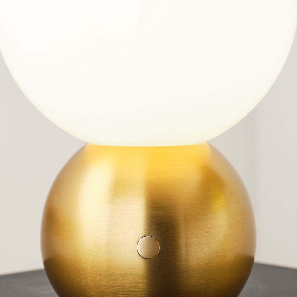Suki Rechargeable Mini Table Lamp Burnished Brass Bulbs Inc