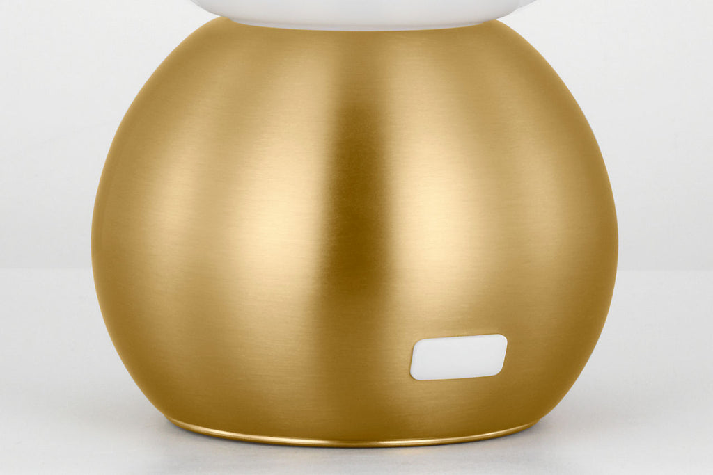 Suki Rechargeable Mini Table Lamp Burnished Brass Bulbs Inc