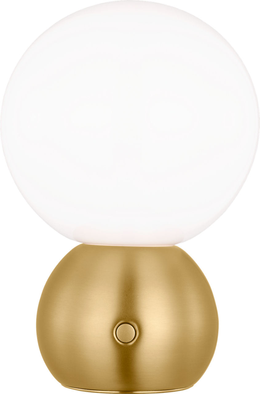 Suki Rechargeable Mini Table Lamp Burnished Brass Bulbs Inc