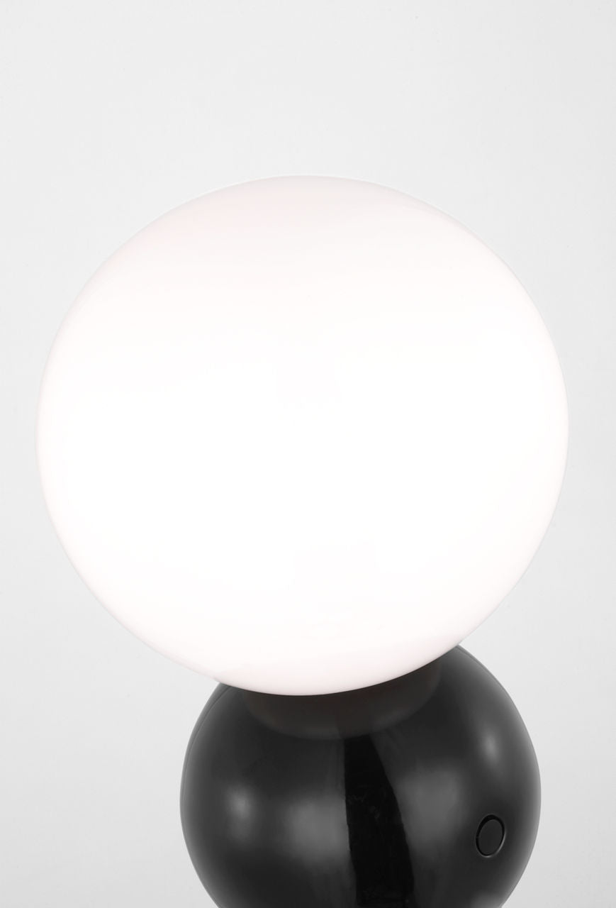 Suki Rechargeable Mini Table Lamp Gloss Black Bulbs Inc