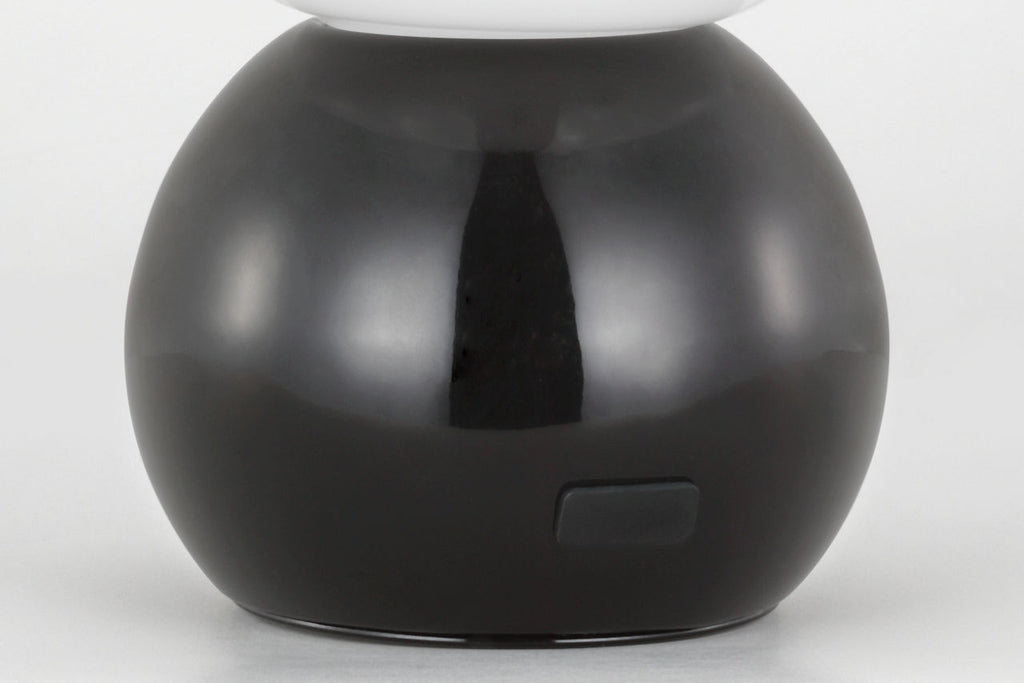 Suki Rechargeable Mini Table Lamp Gloss Black Bulbs Inc