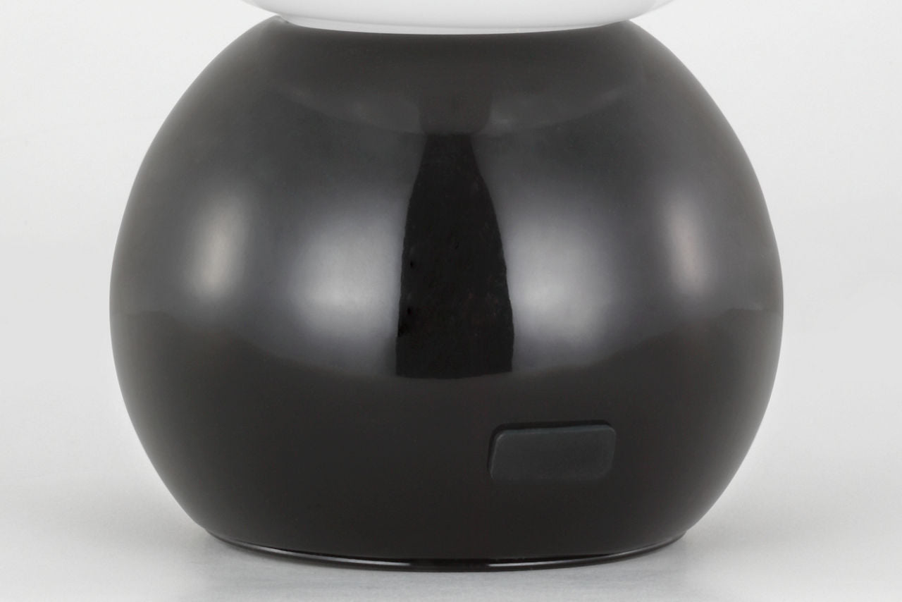 Suki Rechargeable Mini Table Lamp Gloss Black Bulbs Inc