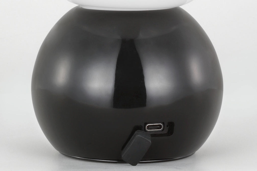 Suki Rechargeable Mini Table Lamp Gloss Black Bulbs Inc