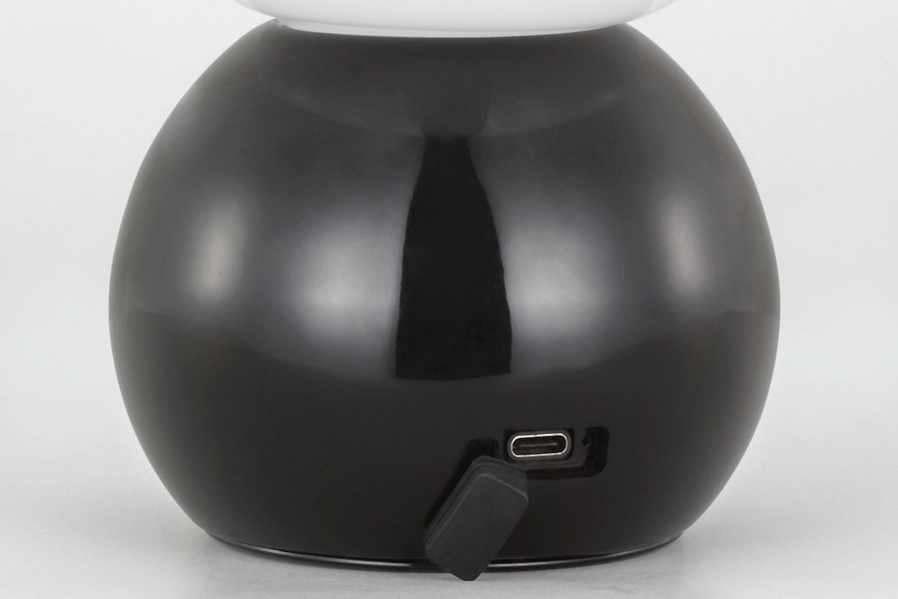 Suki Rechargeable Mini Table Lamp Gloss Black Bulbs Inc