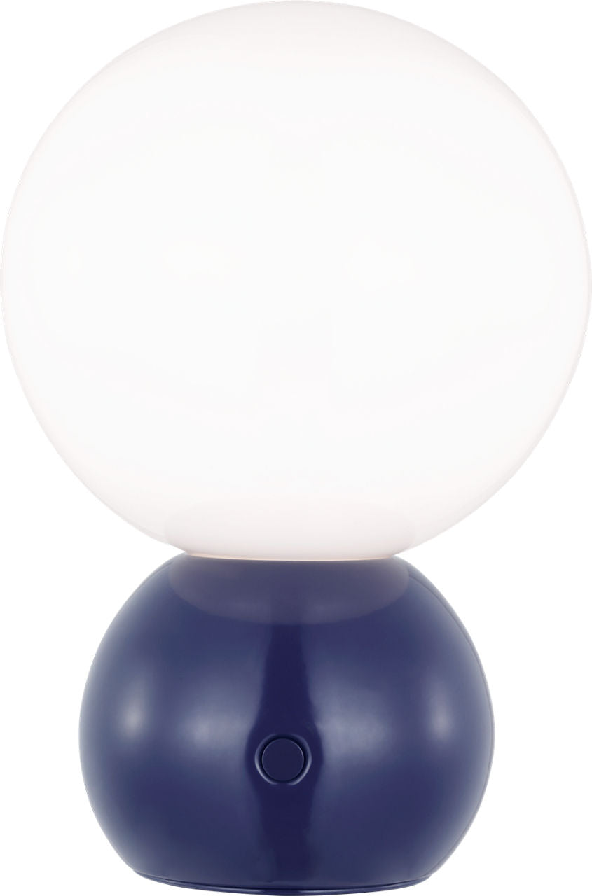 Suki Rechargeable Mini Table Lamp Navy Bulbs Inc