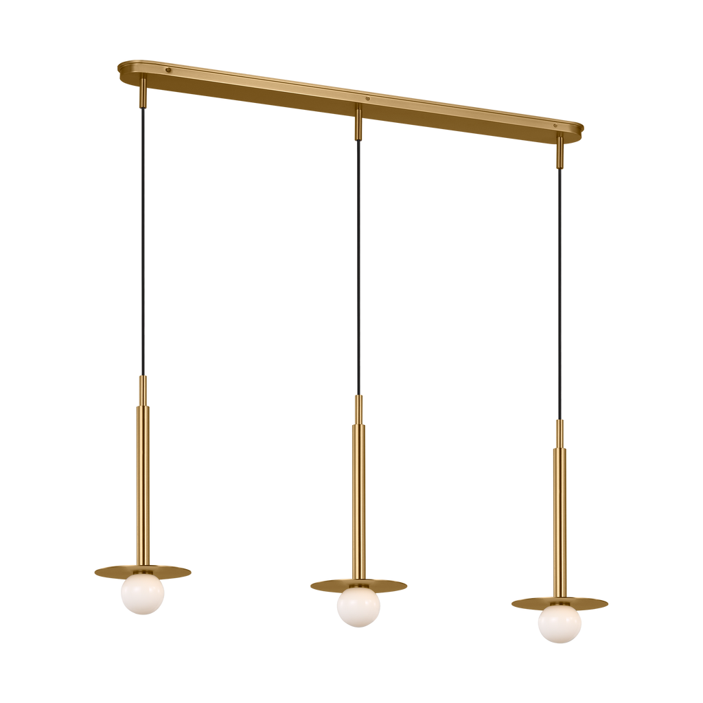 Nodes Small Linear Pendant Burnished Brass