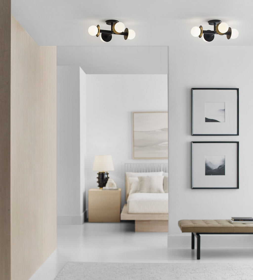 Nodes Semi-Flush Mount Midnight Black
