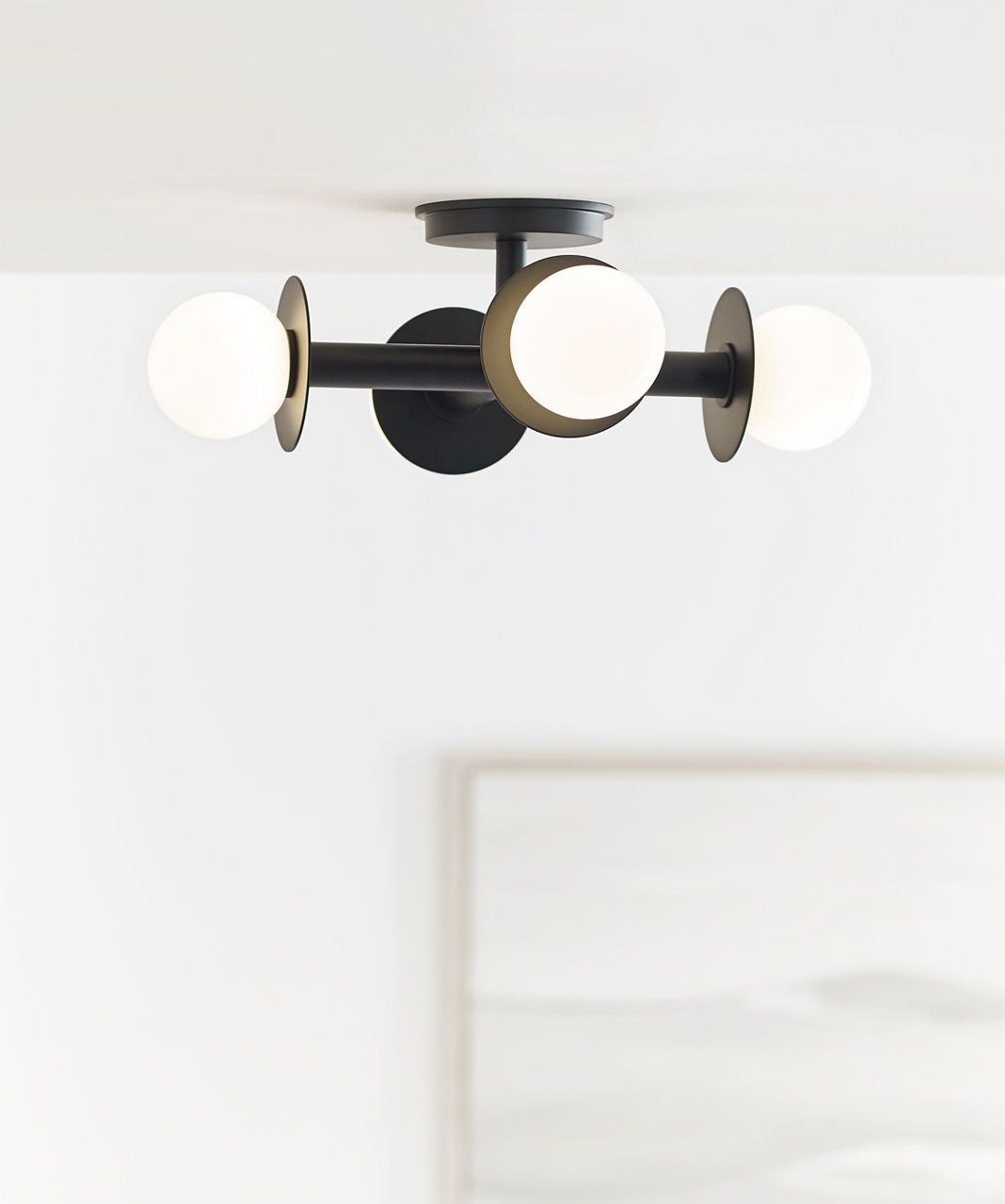 Nodes Semi-Flush Mount Midnight Black