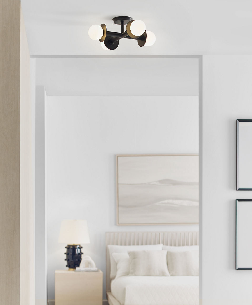 Nodes Semi-Flush Mount Midnight Black